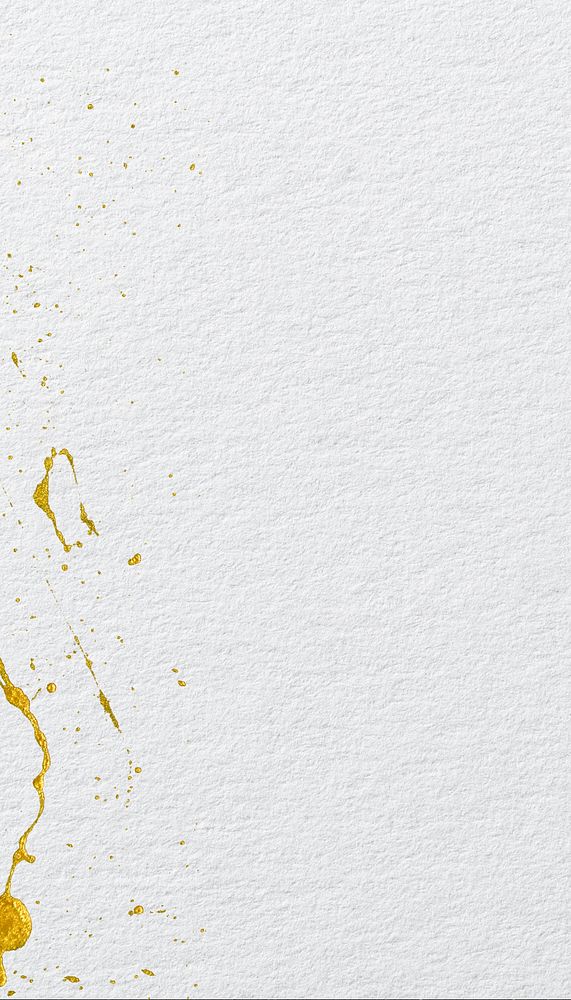 White textured iPhone wallpaper, gold splash border