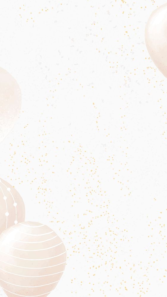 Gold balloons celebration mobile wallpaper, birthday party background