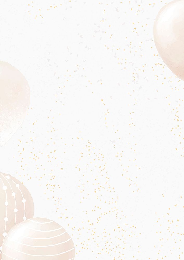 Gold balloons celebration background, birthday party design