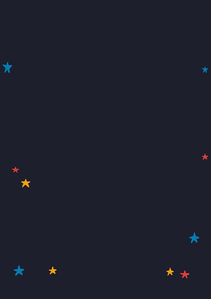 Dark blue sky background, star border