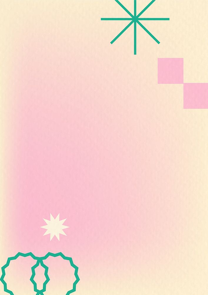 Pink abstract memphis background, gradient geometric shapes