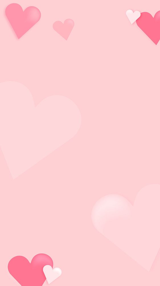 Valentine's heart phone wallpaper, pink background