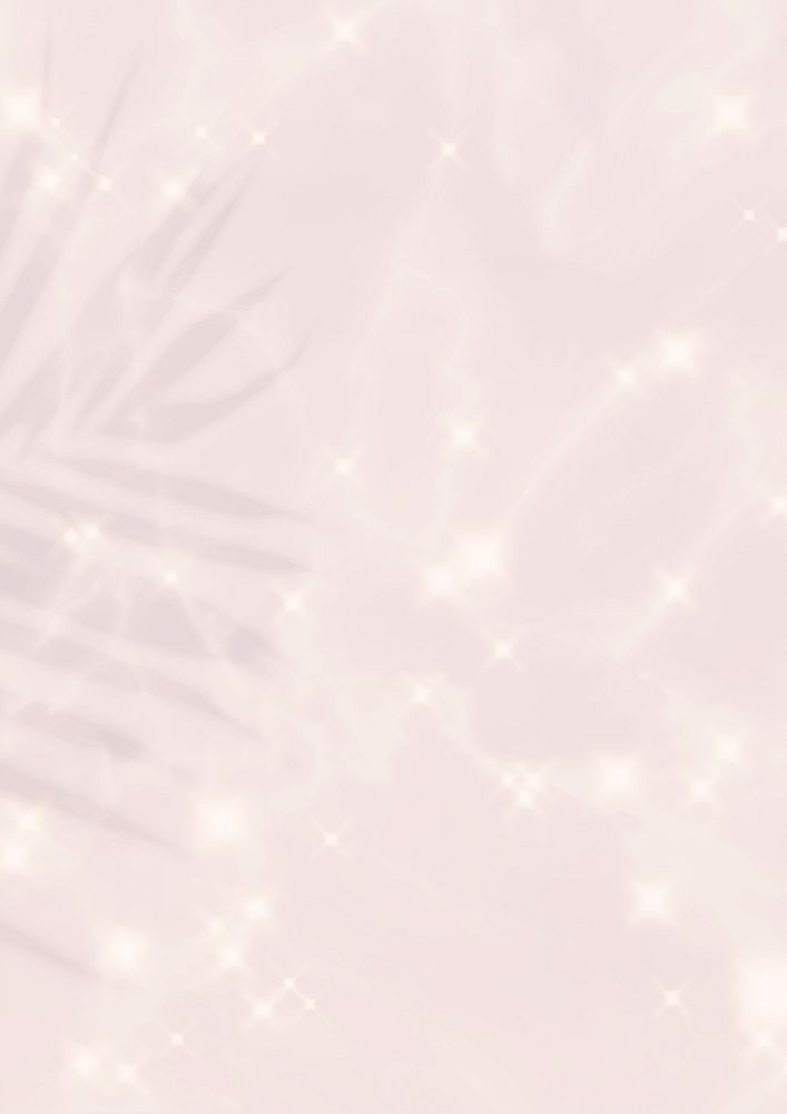 Pastel pink sparkled background, leaf shadow aesthetic