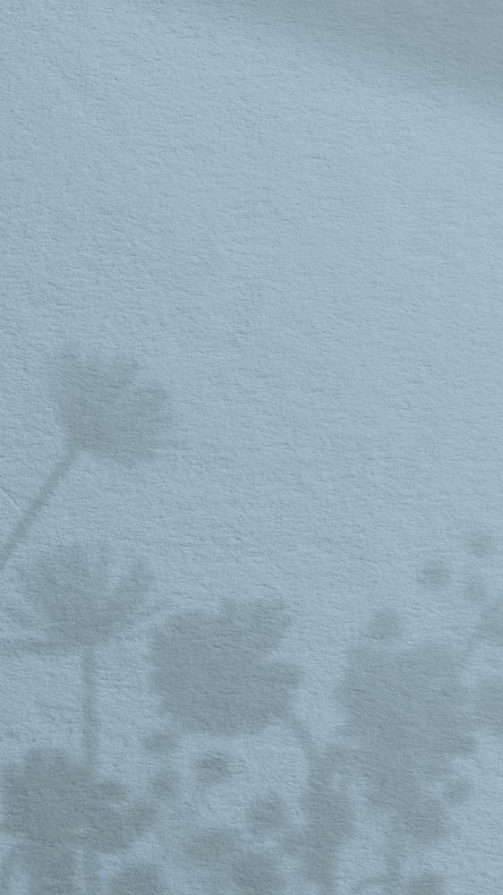 Blue wall textured iPhone wallpaper, flower shadow border