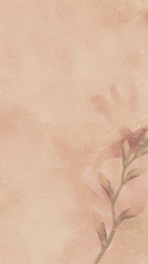 Aesthetic flower phone wallpaper, beige botanical background