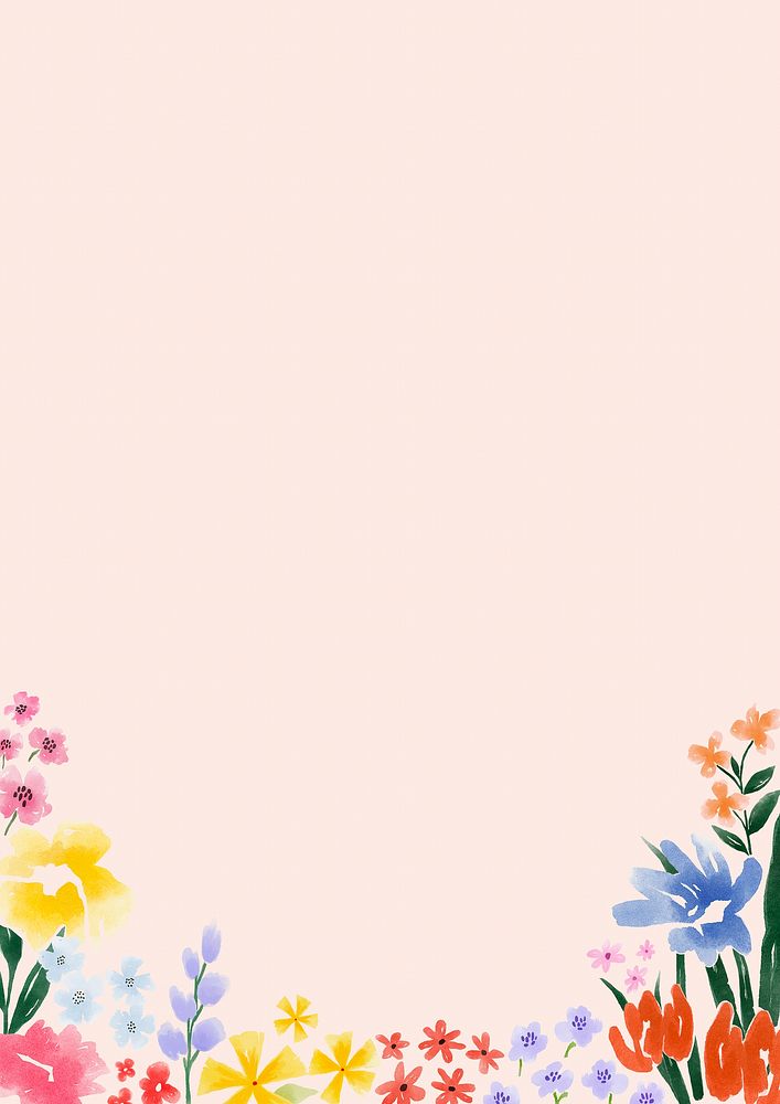 Pink watercolor flower background