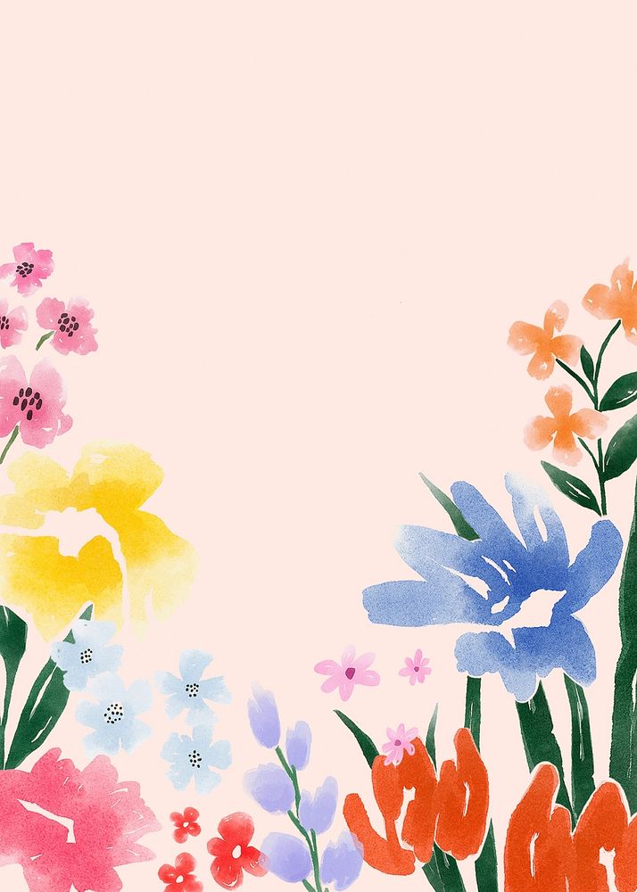 Pink watercolor flower background