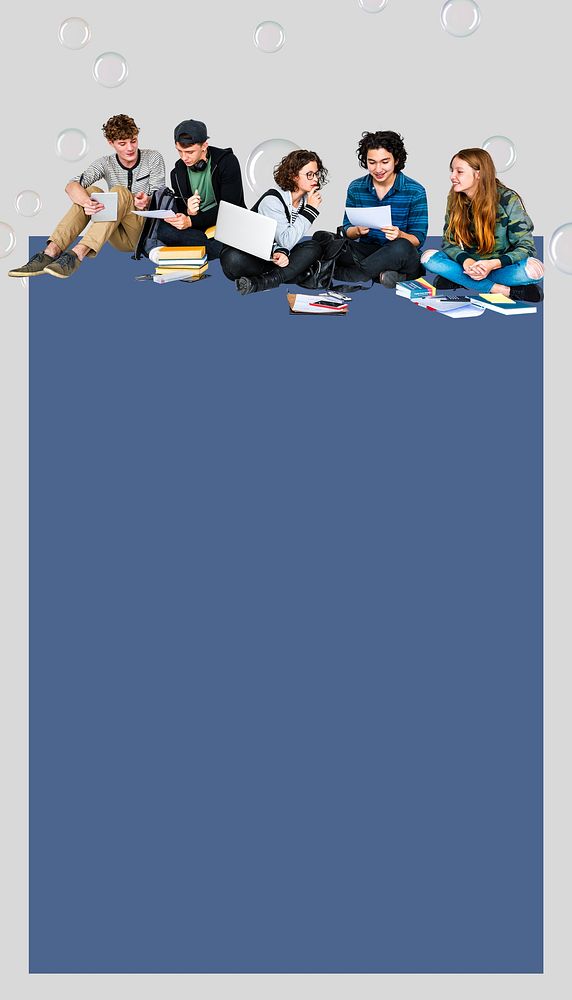 Students studying frame iPhone wallpaper