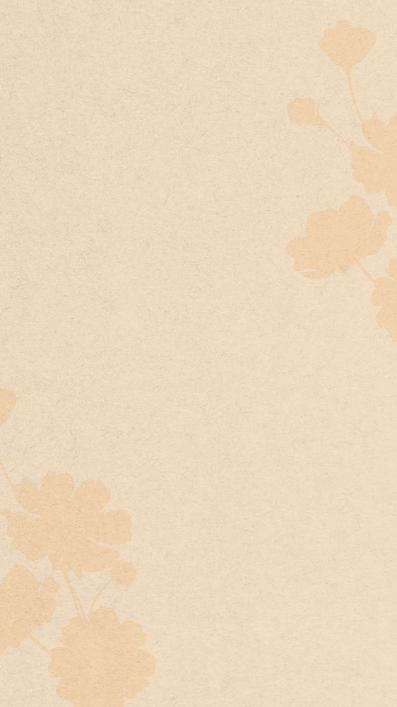 Beige textured iPhone wallpaper, flower shadow border