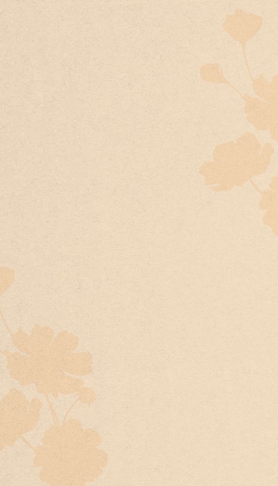Beige textured iPhone wallpaper, flower shadow border