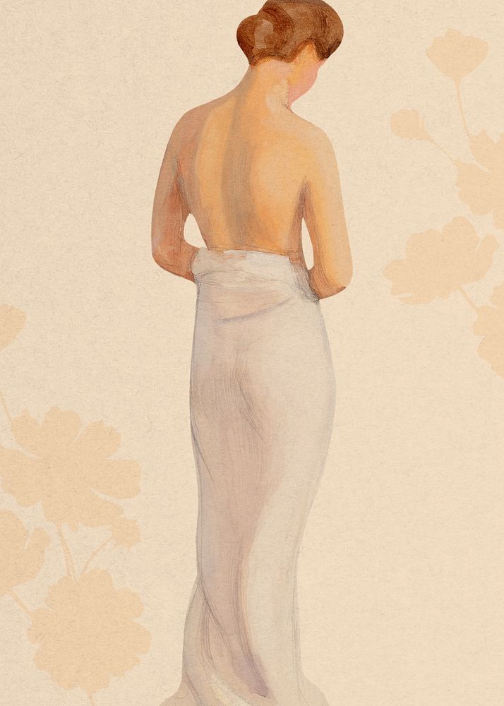 Vintage woman illustration background