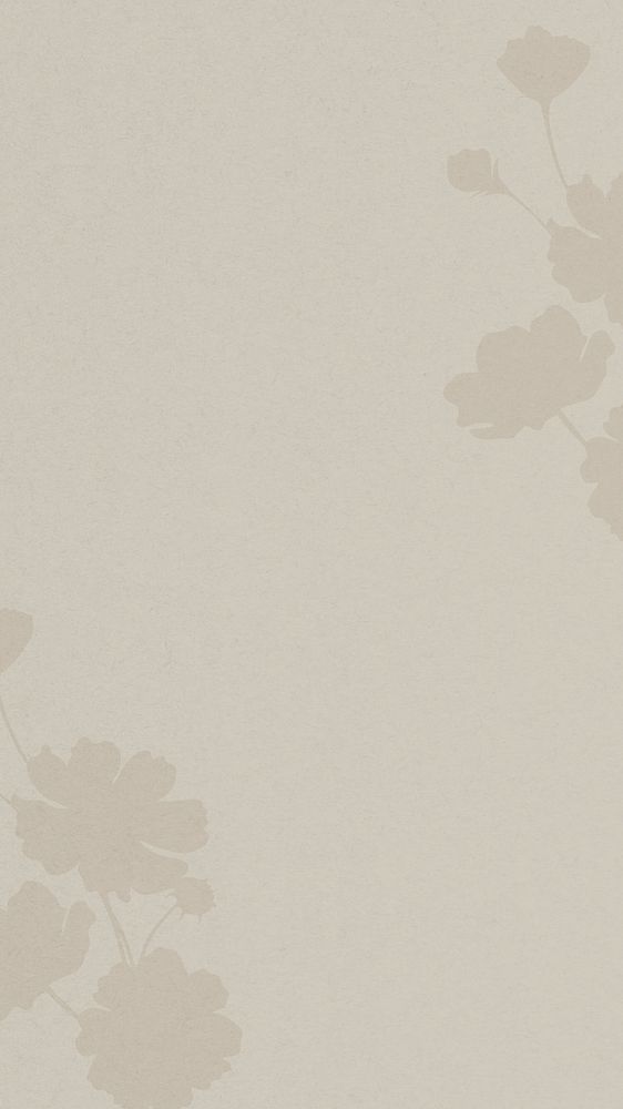 Greige textured iPhone wallpaper, flower shadow border