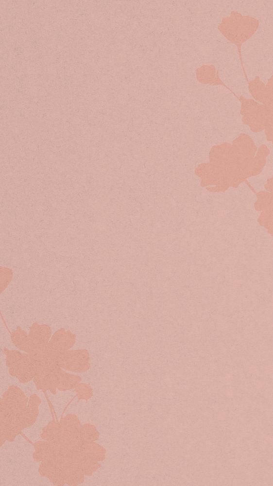 Pink textured iPhone wallpaper, flower shadow border
