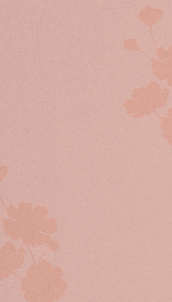 Pink textured iPhone wallpaper, flower shadow border