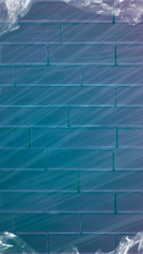 Blue brick wall iPhone wallpaper, plastic wrap texture