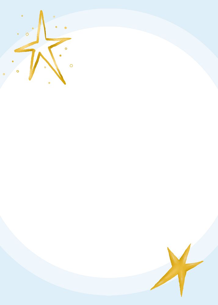 Blue circle frame background, gold stars