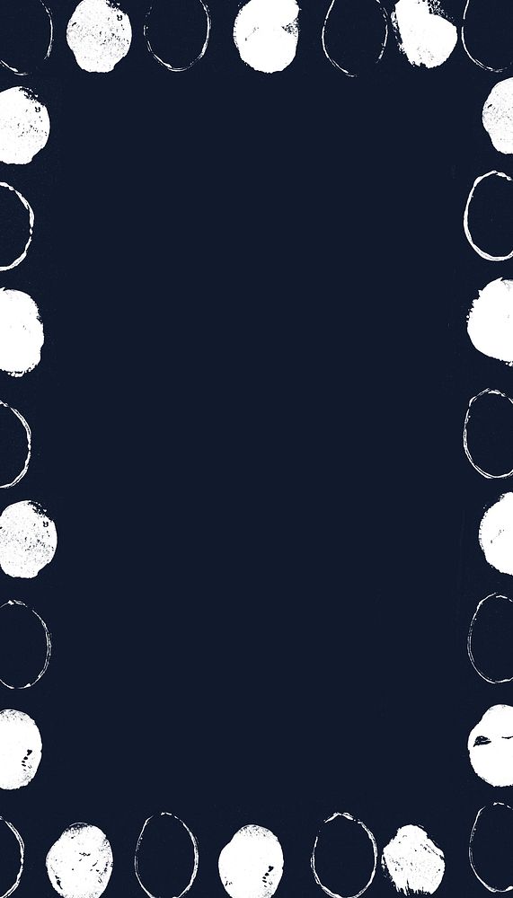 Navy blue frame iPhone wallpaper, white stamps