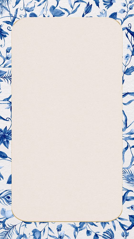 Blue flower frame iPhone wallpaper