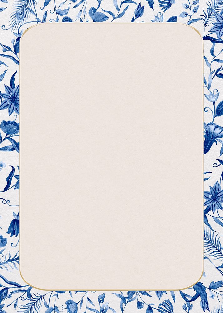 Blue flower frame background