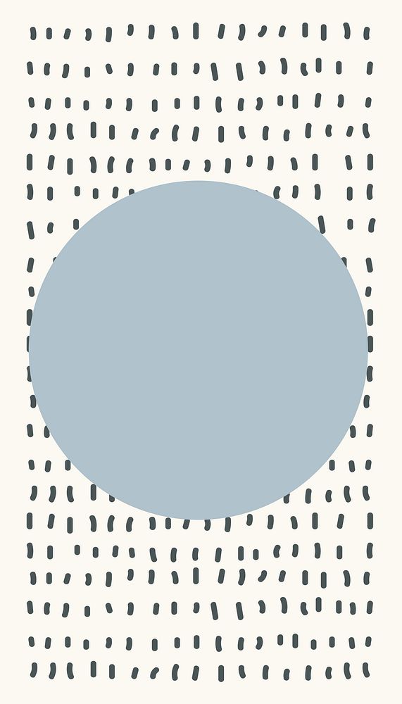 Linocut frame iPhone wallpaper, blue circle graphic