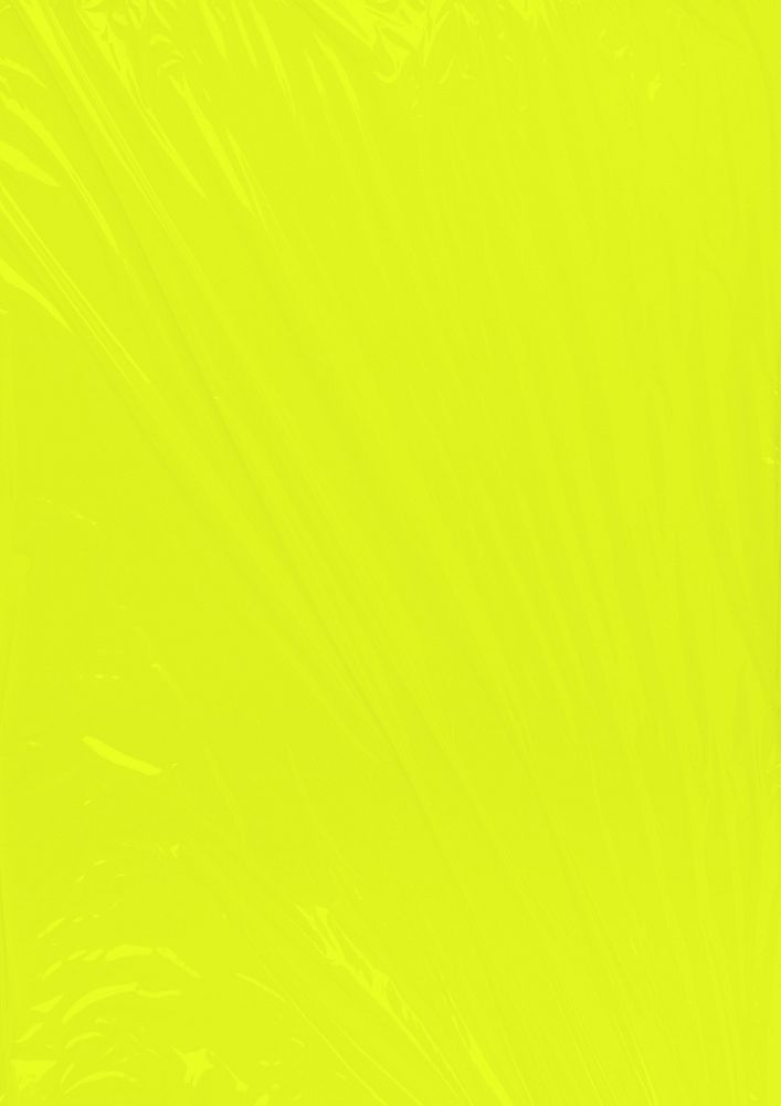 Bright lime yellow background, plastic wrap texture