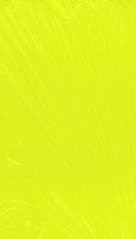 Bright lime yellow iPhone wallpaper, plastic wrap texture