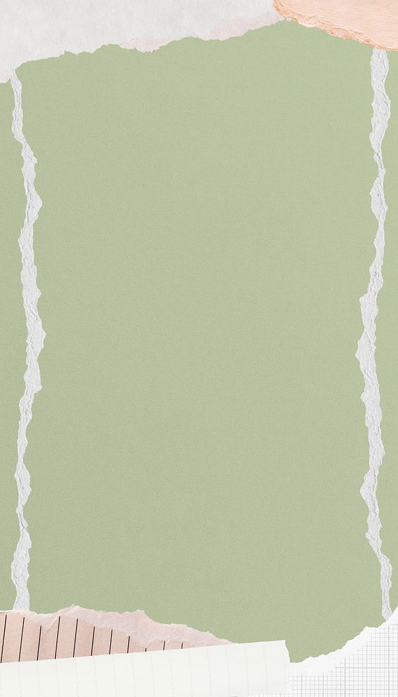 Green textured iPhone wallpaper, ripped paper border