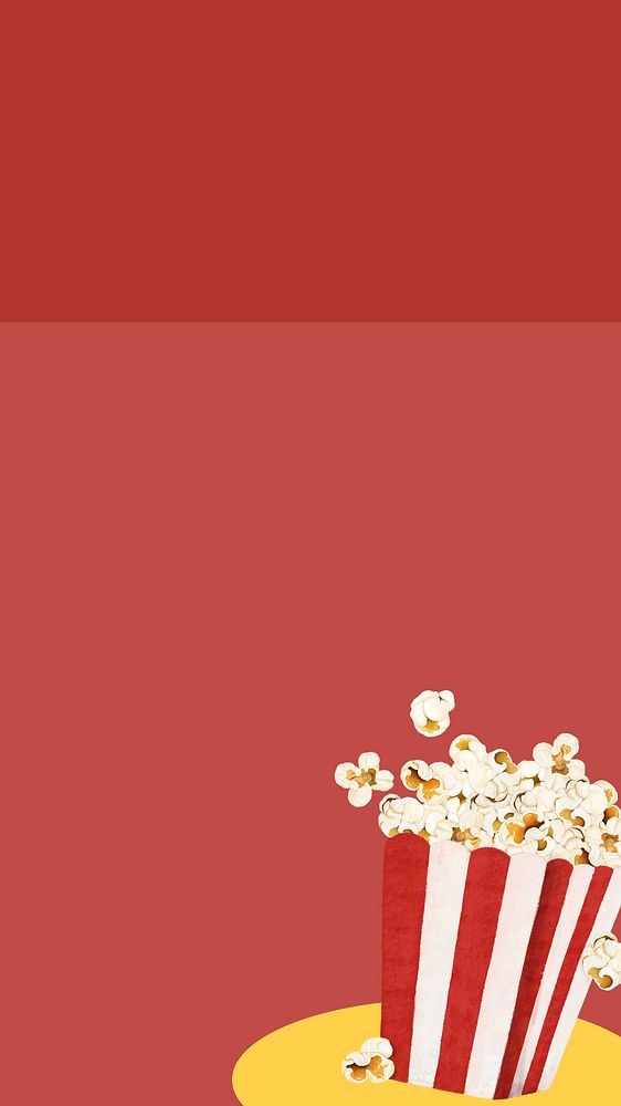 Red popcorn border iPhone wallpaper