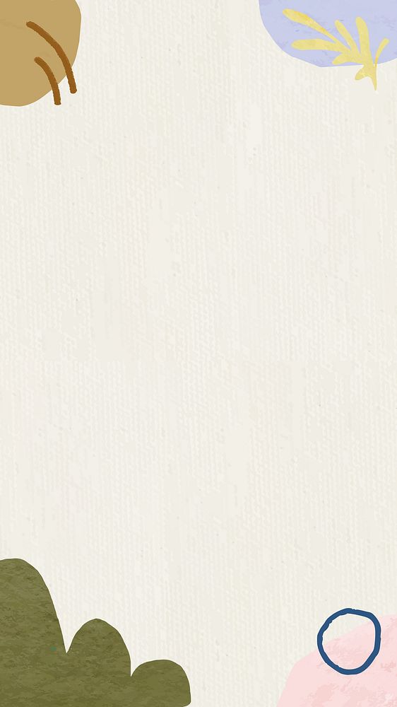 Aesthetic beige iPhone wallpaper, botanical border