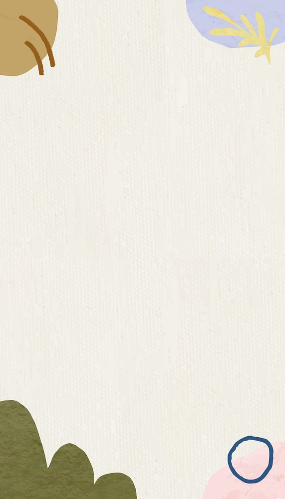 Aesthetic beige iPhone wallpaper, botanical border
