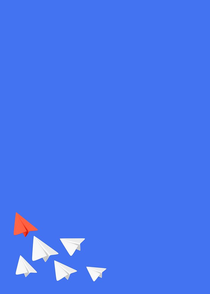 Blue background, paper plane border
