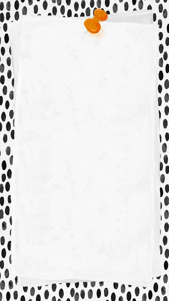 Dotted linocut frame iPhone wallpaper, pinned note paper