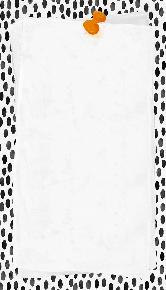 Dotted linocut frame iPhone wallpaper, pinned note paper