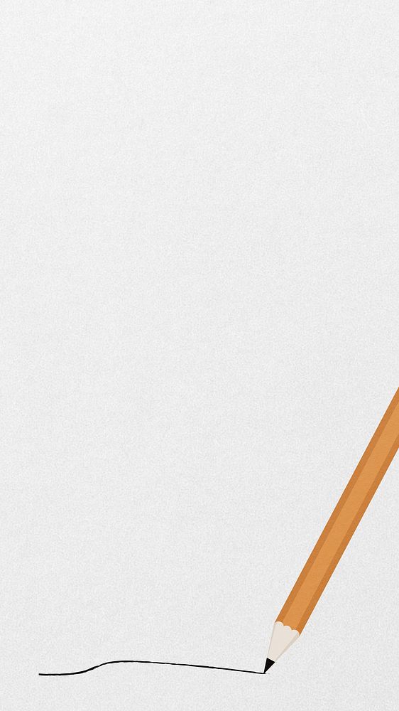 Minimal white iPhone wallpaper, pencil border