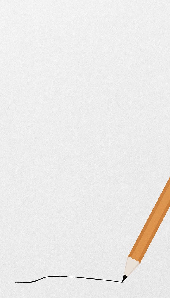 Minimal white iPhone wallpaper, pencil border