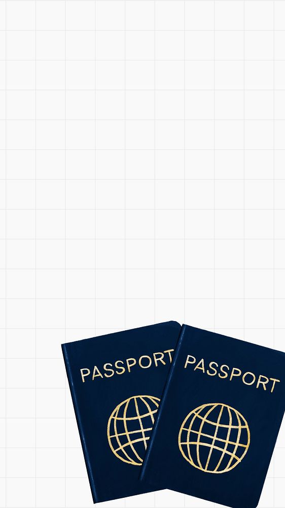 Passport iPhone wallpaper, hand drawn illustration