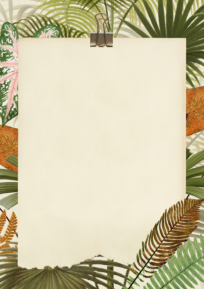 Tropical jungle frame, palm leaf design