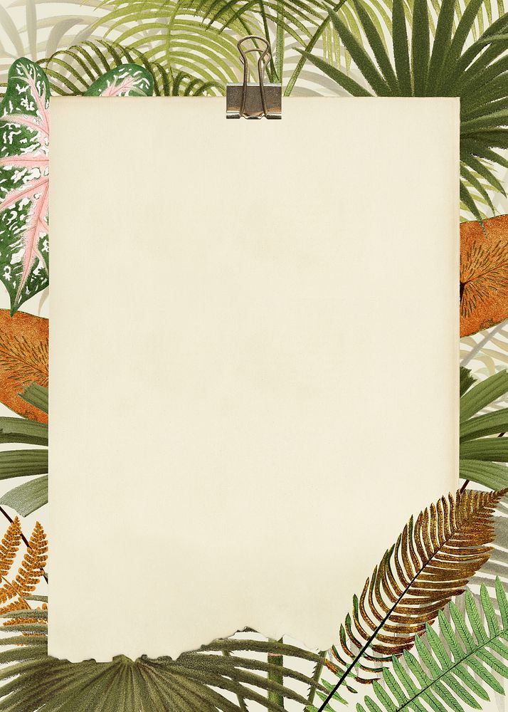 Tropical jungle frame, palm leaf design