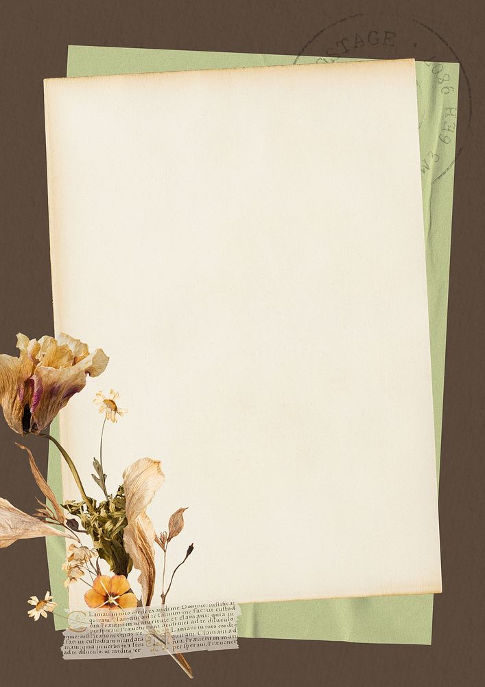 Autumn flower frame, vintage paper | Premium Photo - rawpixel