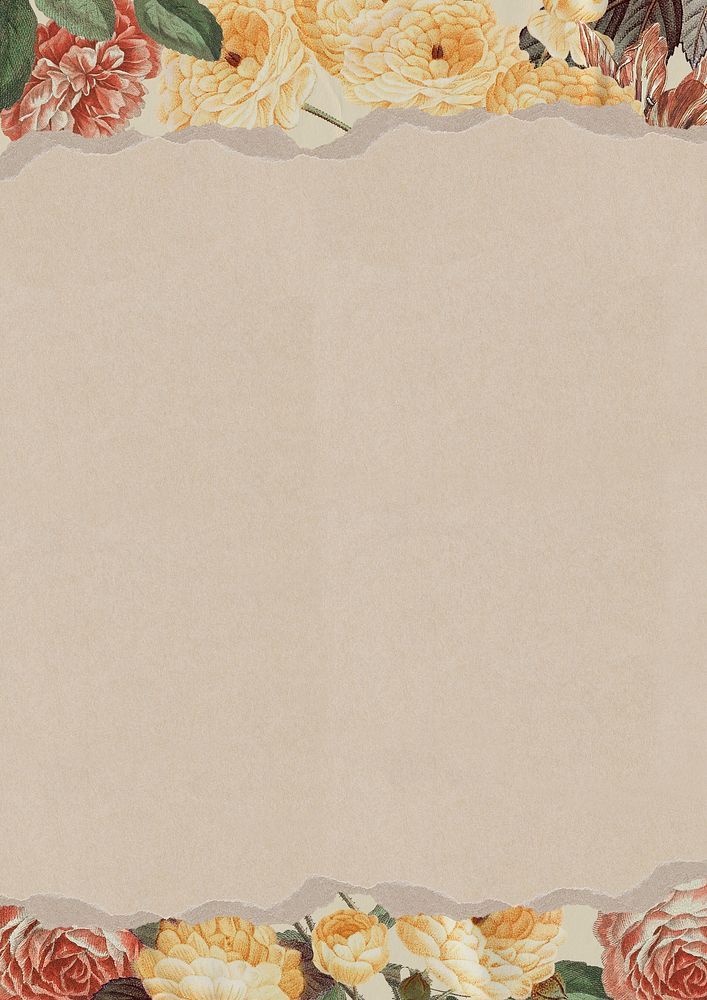 Vintage flower border background, brown paper design