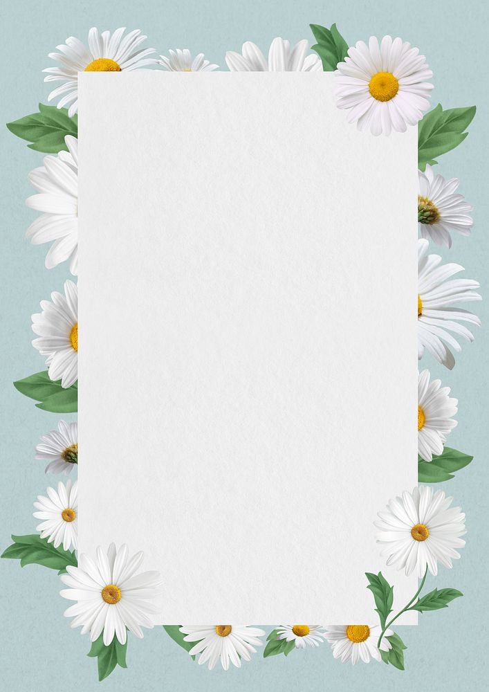 White daisy frame, Spring flower design