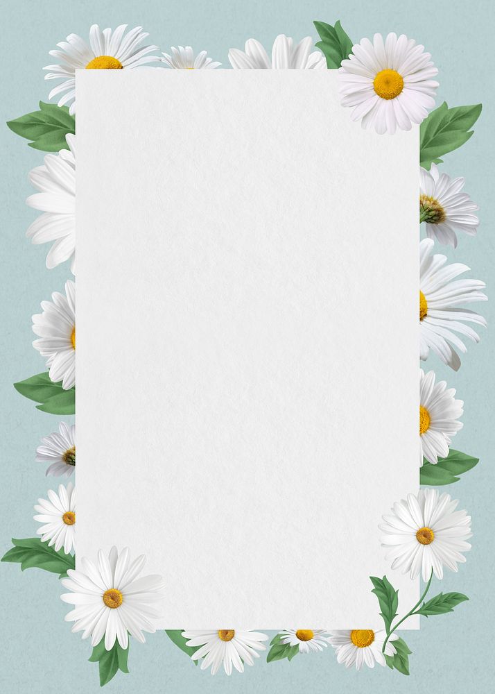 White daisy frame, Spring flower | Premium Photo - rawpixel