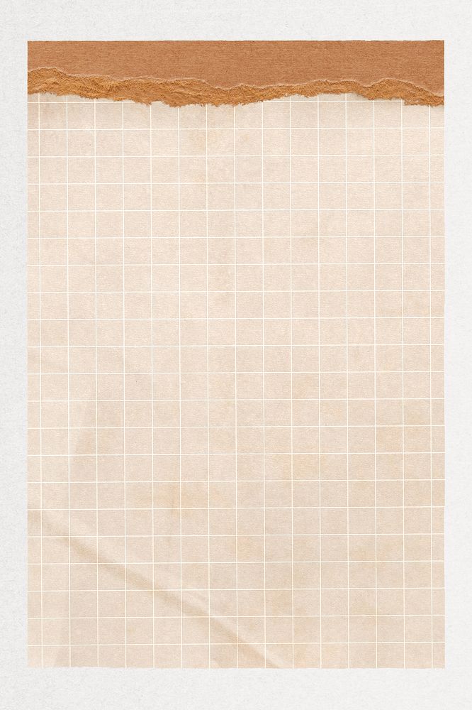 Beige grid paper collage element