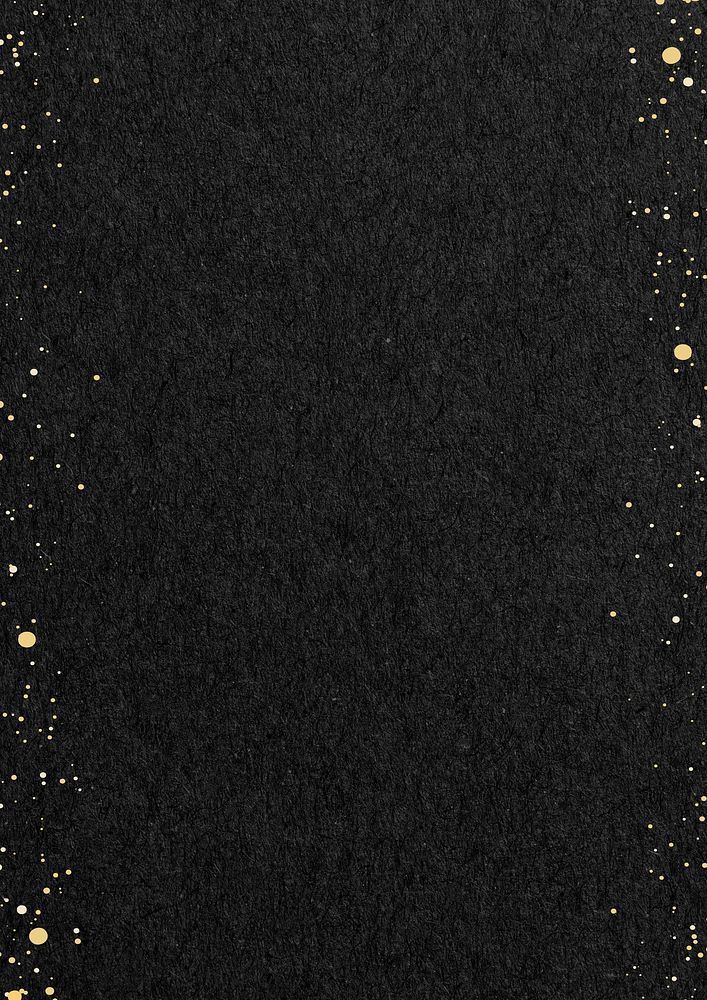 Gold glitter border background, black paper design