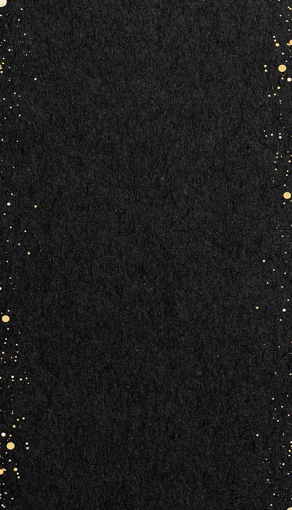 Gold glitter border iPhone wallpaper, black paper design