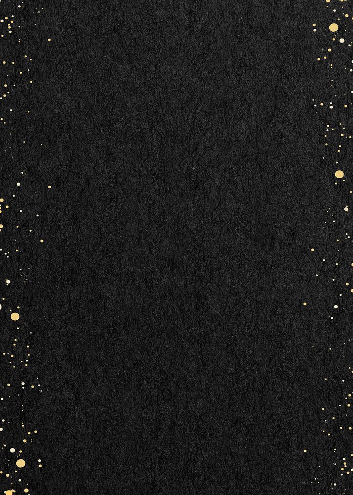 Gold glitter border background, black paper design