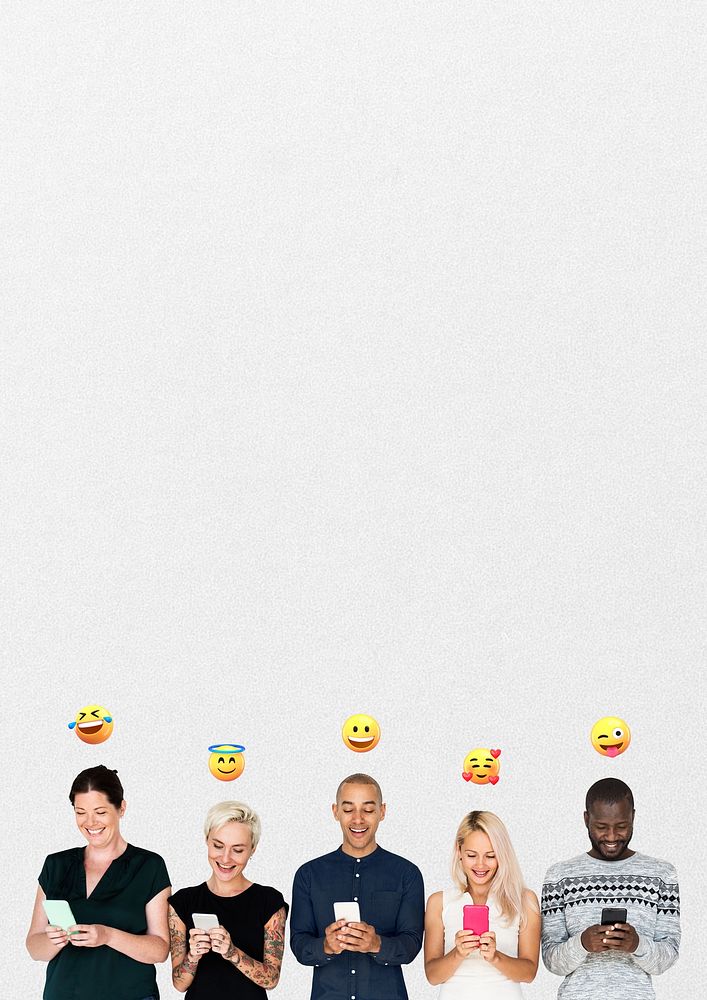 People texting border background
