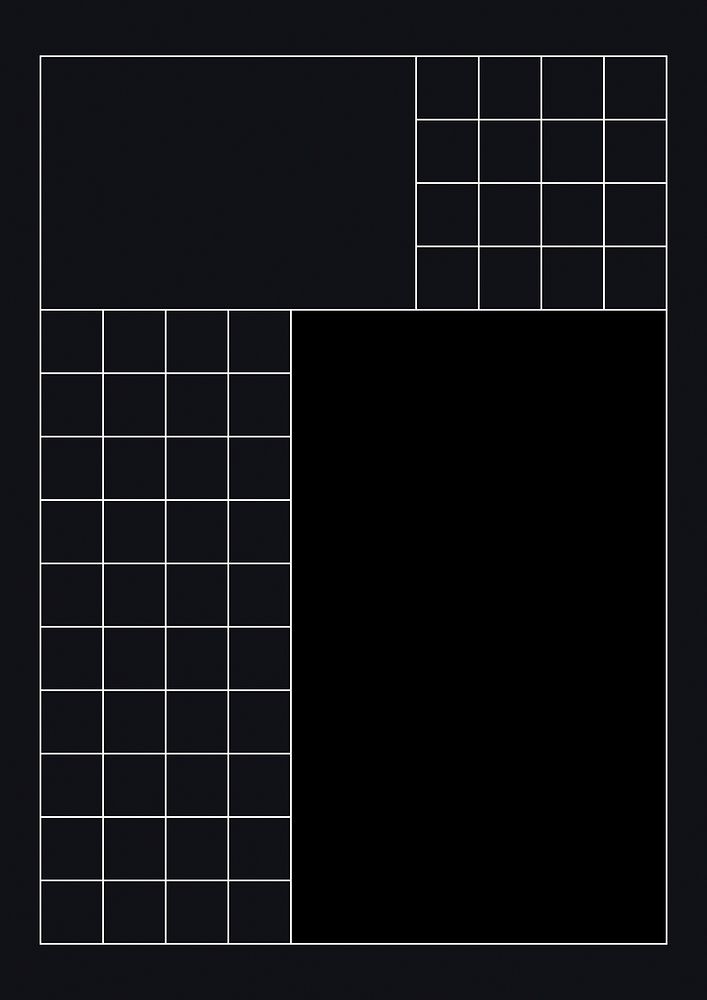 White grid on black background, rectangle design