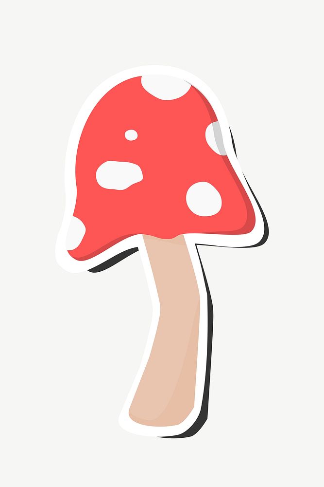 Red mushroom clipart illustration psd. Free public domain CC0 image.