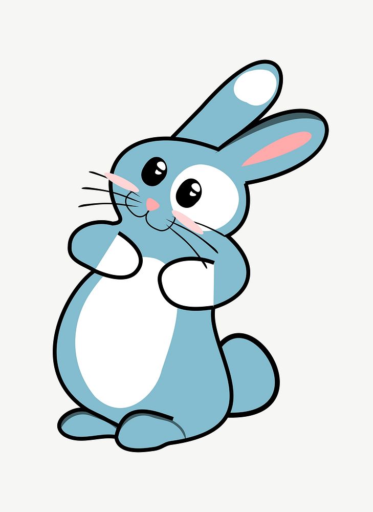 Cute bunny cartoon clipart illustration psd. Free public domain CC0 image.